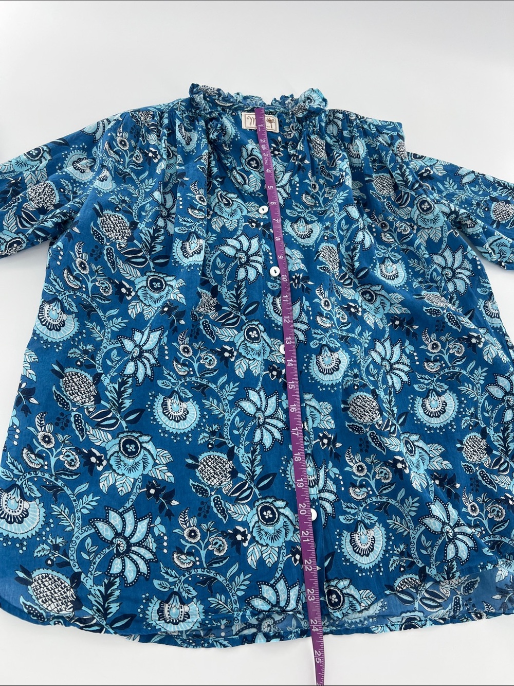 MILLE FRANCESCA TOP - FRENCH BLUE casual office feminine romantic cotton - Picture 6 of 9